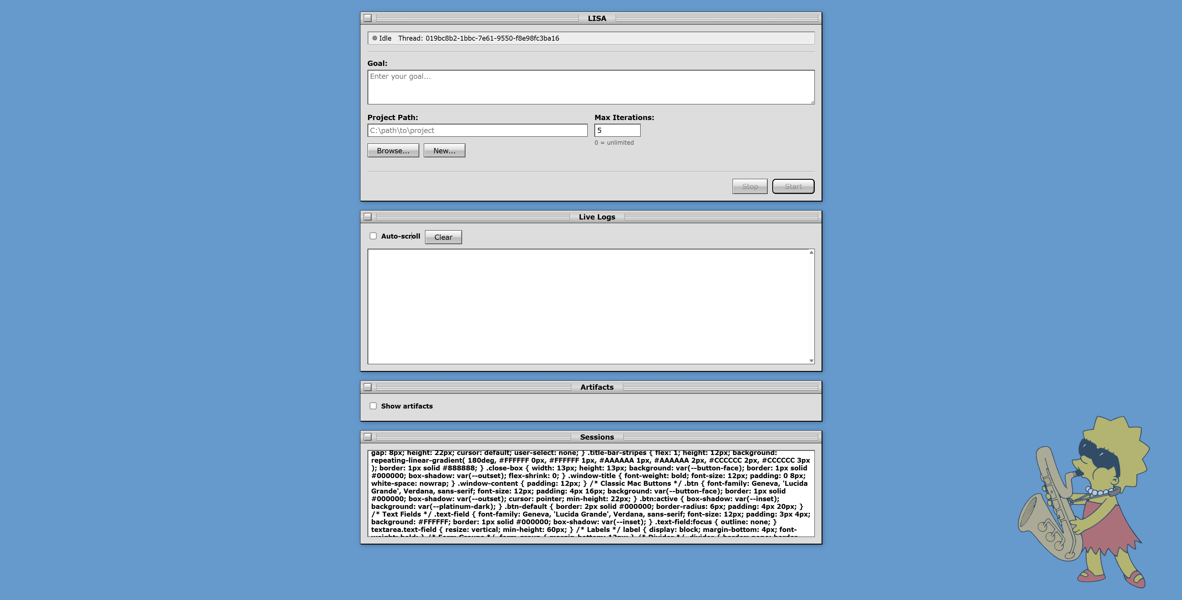 LISA web UI screenshot